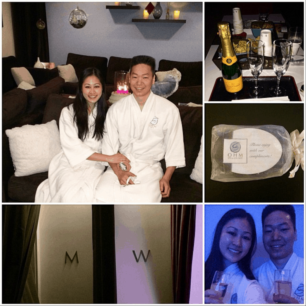 Birthday spa party at Ohm Spa & Lounge. Couple's massage for birthday.  Romantic spa date for couple's at Ohm Spa.