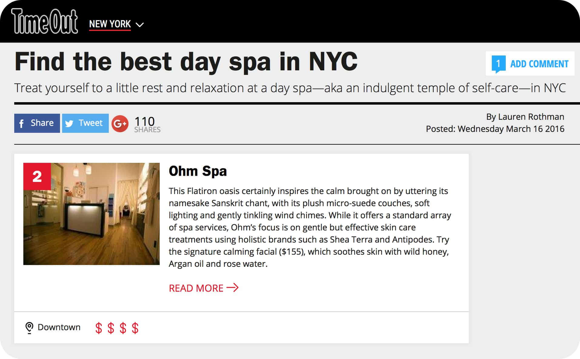 Best Spa In New York Ohm Spa & Lounge
